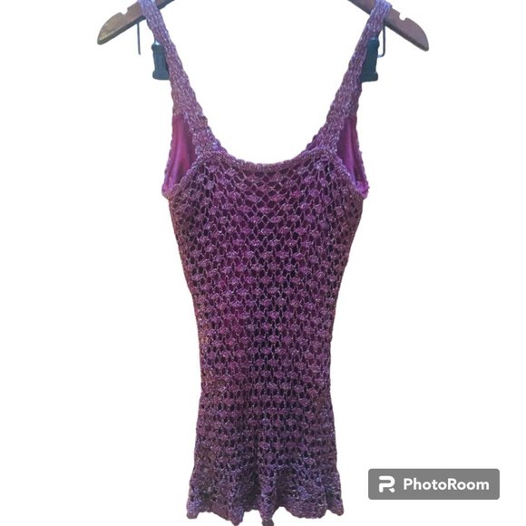 Fancy Knit Burgundy Le Chateau Top - Picture 2 of 6